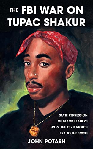 Book cover featuring a painting of Tupac Shakur wearing a red bandana.