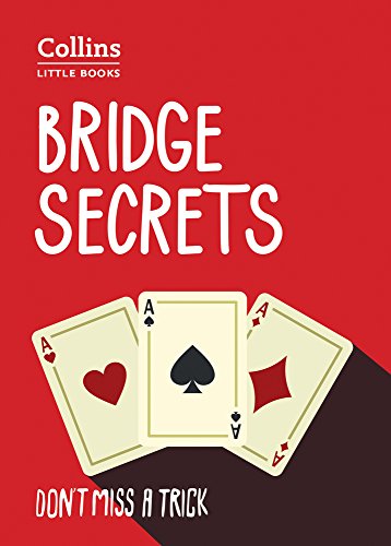Book cover: "Bridge Secrets" with three playing cards—hearts, spades, diamonds.