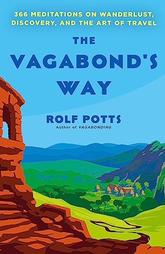 Book cover with title “The Vagabond’s Way” and a landscape illustration.
