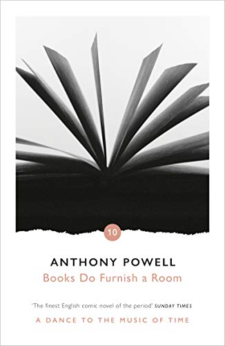 Book cover with abstract image of open books and title "Books Do Furnish a Room".