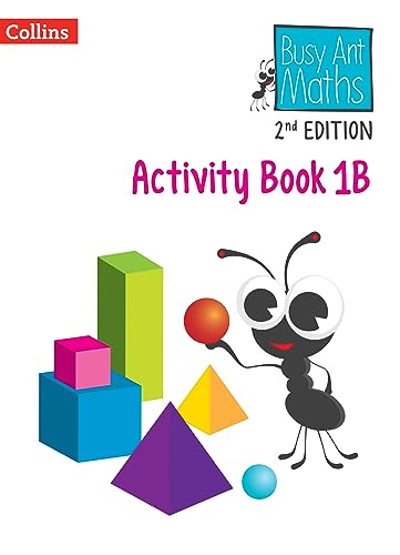 “Busy Ant Maths” activity book cover with an ant and geometric shapes.