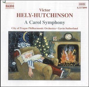 CD cover featuring a sleeping man by a fireplace, Christmas tree, and clock.