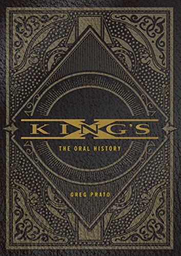 Book cover for "KING'S X: The Oral History" with ornate gold detailing.