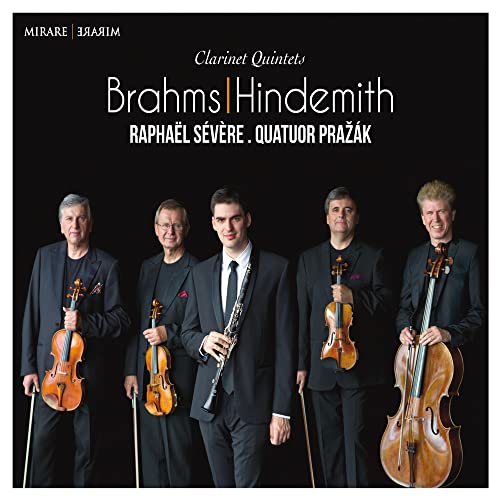 CD cover featuring a clarinetist and string quartet, dark background.