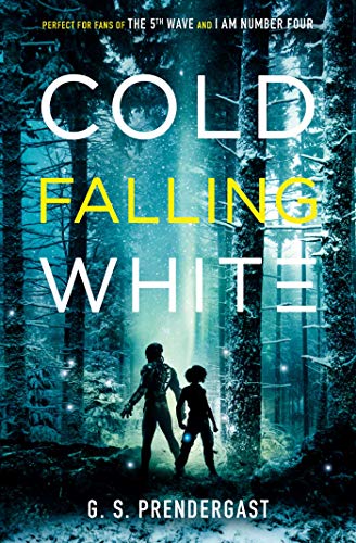 Book cover: snowy forest with two silhouetted figures, title “Cold Falling White”.