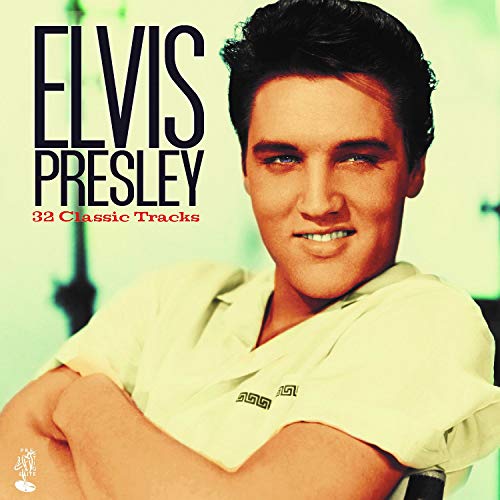 Vinyl album cover featuring a portrait of Elvis Presley and the title 32 Classic Tracks.