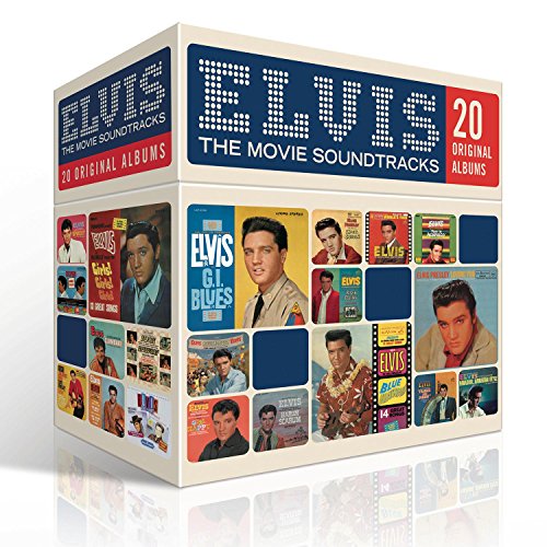 Elvis Presley soundtracks box set with film stills and album covers.