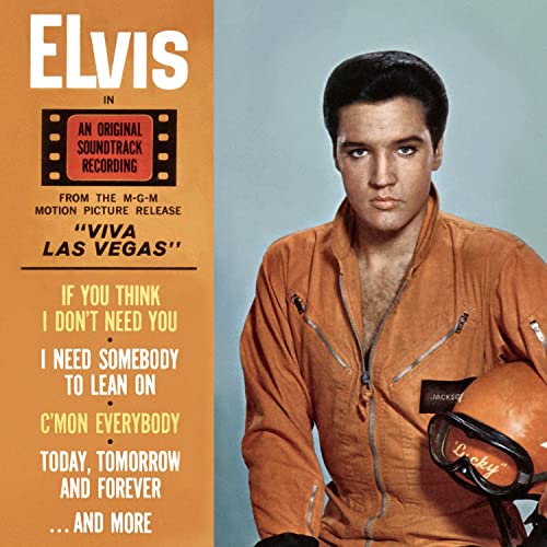 Elvis Presley album cover for "Viva Las Vegas," featuring him in orange.