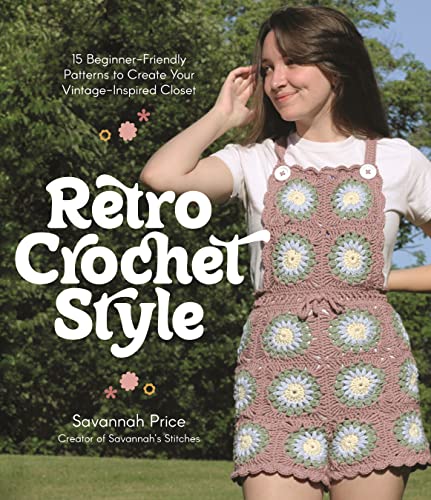 A woman wears a dusty pink crochet daisy overall shorts set outdoors.