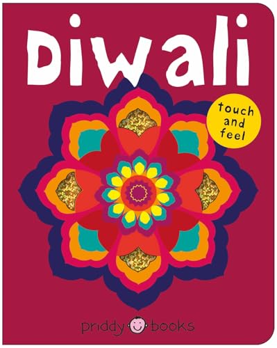 A maroon board book cover featuring a colorful, patterned mandala and the title Diwali.