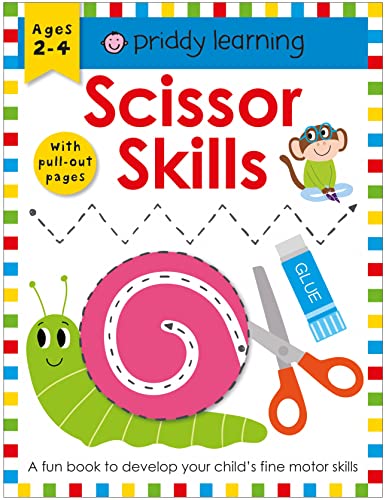 Children’s book cover with scissors, snail, and monkey illustrations.