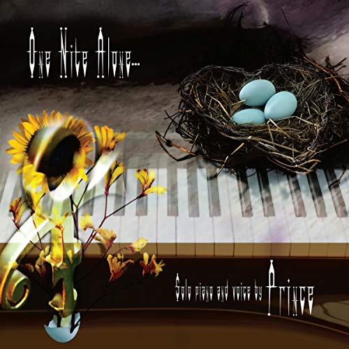 Prince “One Nite Alone…” album cover with bird’s nest, sunflower, and piano.