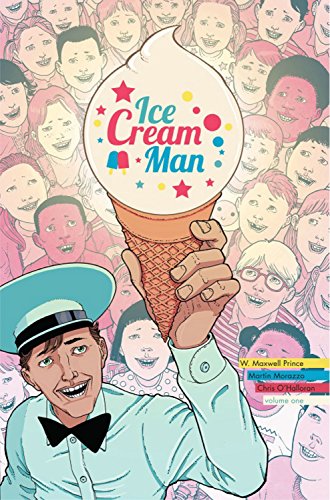Comic book cover: Ice Cream Man holds a large cone, surrounded by children.