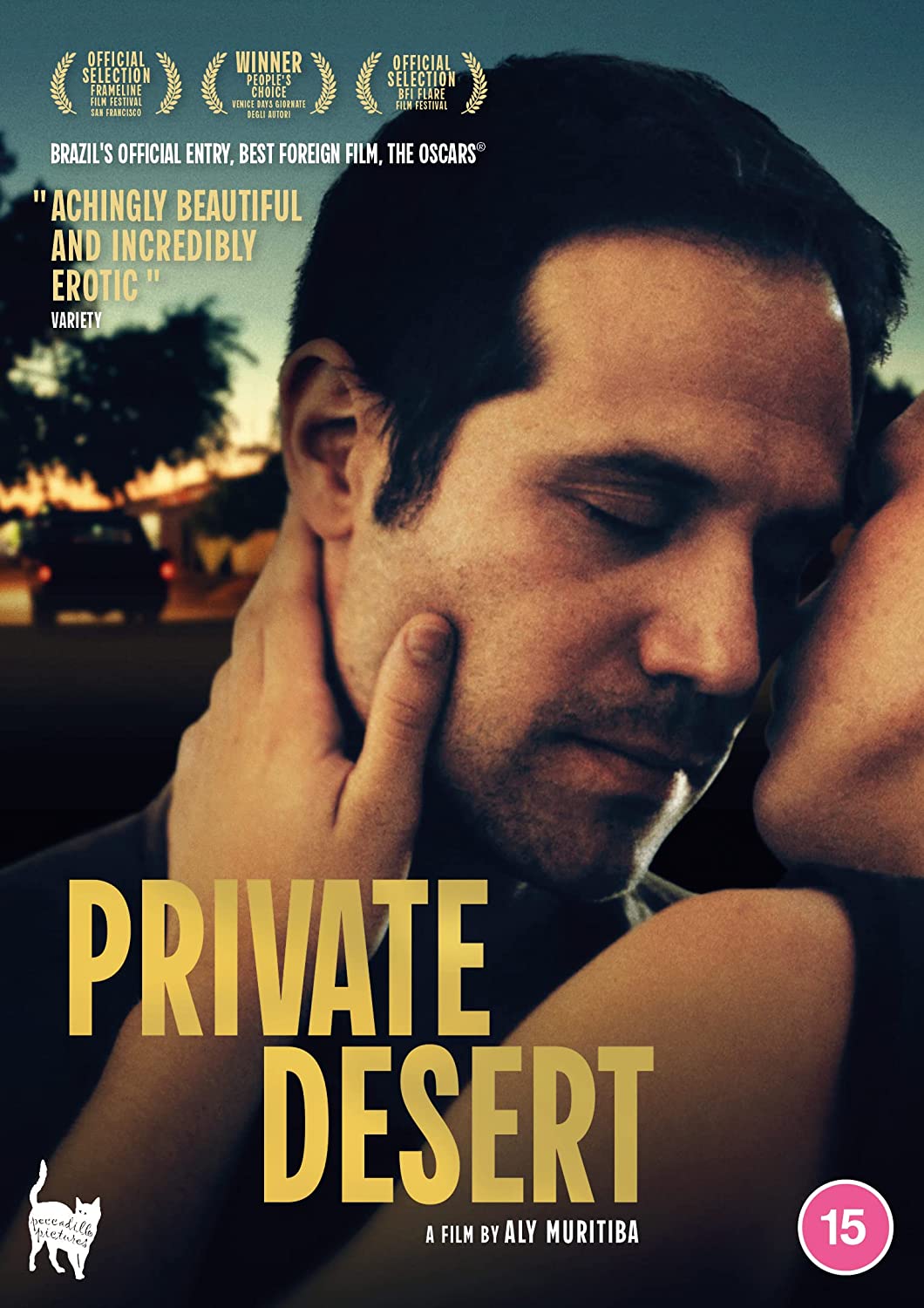 DVD cover for “Private Desert” featuring a man in a desert landscape.