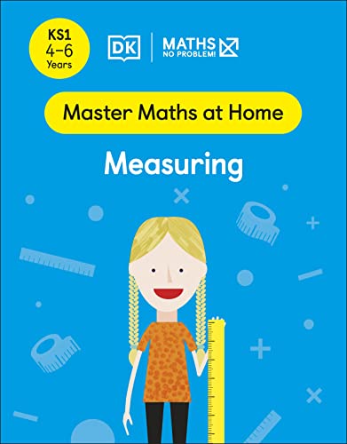 Blue book cover with girl being measured, text reads “Measuring”.