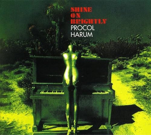 Album cover for Procol Harum’s “Shine On Brightly” featuring a piano and mannequin.