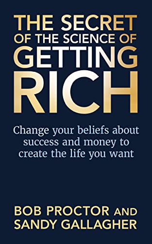 Book cover with bold yellow text: "The Secret of The Science of Getting Rich.
