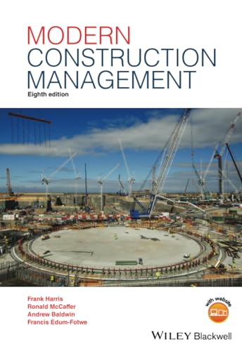 Book cover: "Modern Construction Management," eighth edition, with construction site image.