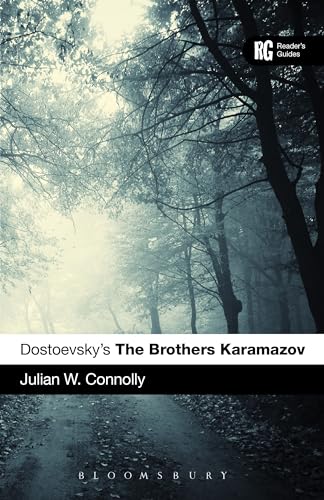 Book cover for "The Brothers Karamazov" with a misty forest scene.