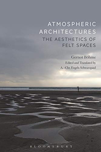 Book cover: "Atmospheric Architectures" with a beach landscape background.