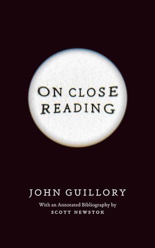 Book cover for On Close Reading by John Guillory with a white circular graphic.
