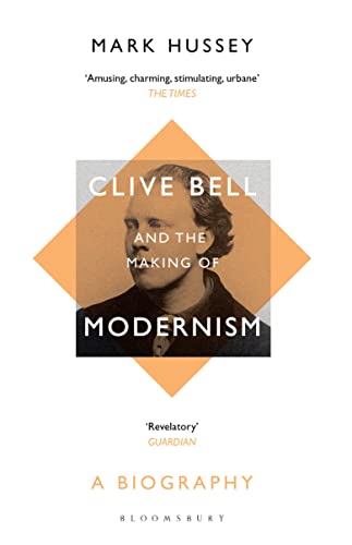 Book cover featuring a portrait of Clive Bell with geometric orange design.