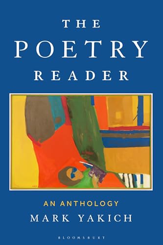Book cover: "The Poetry Reader" anthology with abstract art.