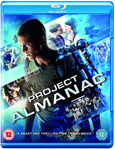 Project Almanac" Blu-ray cover featuring a young man and time travel imagery.