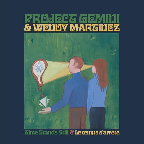 Vinyl album cover: painted couple with melting clock and yellow shape.