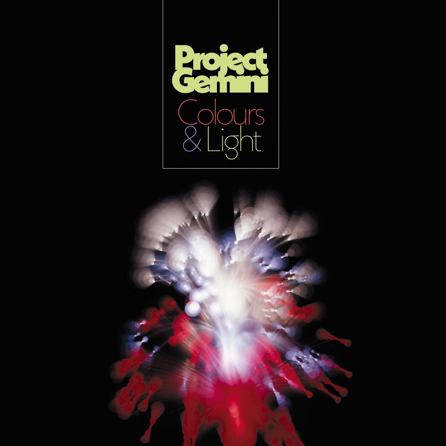 CD cover for Project Gemini - Colours & Light, with abstract light trails.