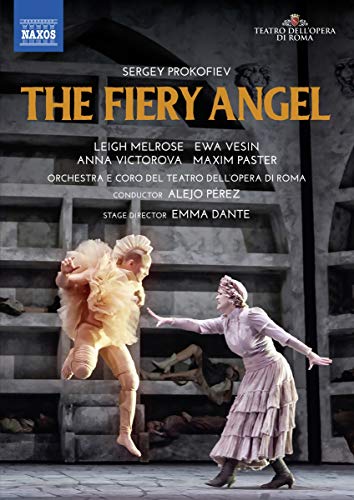 DVD cover for "The Fiery Angel" with two dancers on a stone stage.
