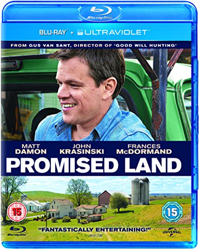 Blu-ray cover for "Promised Land" featuring Matt Damon and rural scenery.