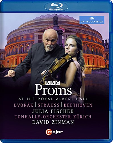 Blu-ray cover featuring a conductor and violinist in front of Royal Albert Hall.