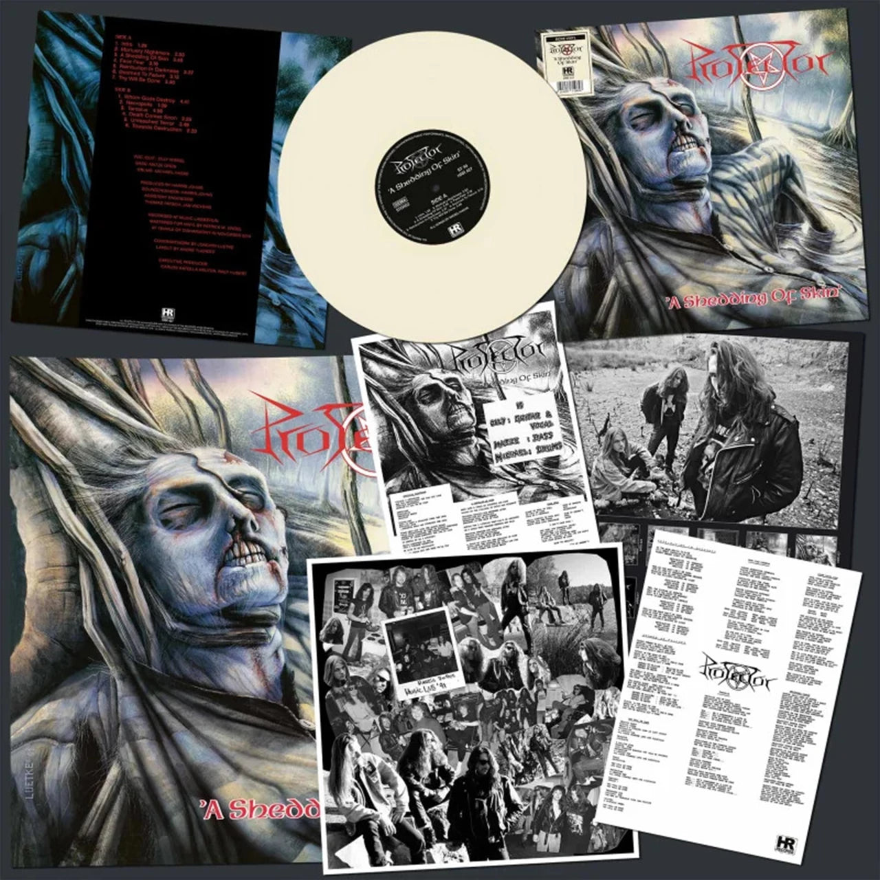 Protector A Shedding Of Skin vinyl record set with cover art, inserts, and disc.