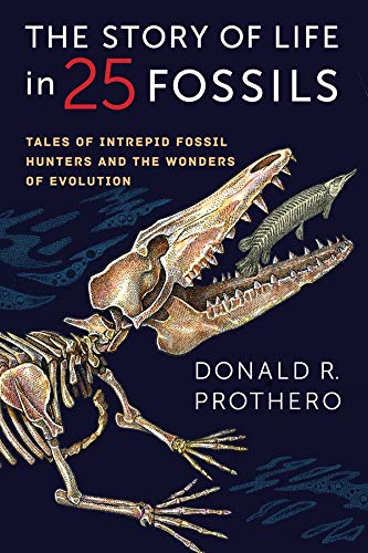 Book cover with fossil illustrations of a skull and skeleton.