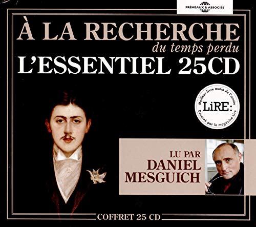 Audiobook cover featuring Marcel Proust’s portrait and narrator Daniel Mesguich.