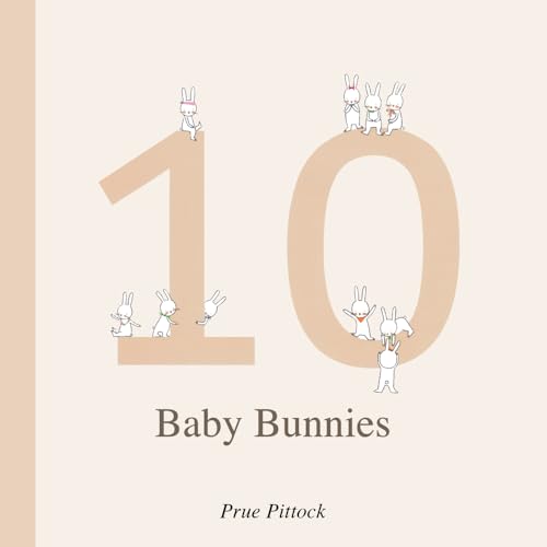 Book cover with a large number 10 and ten small white bunnies.
