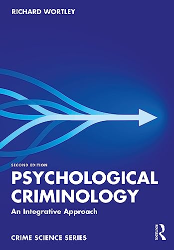 Book cover: "Psychological Criminology," second edition, with blue and white design.