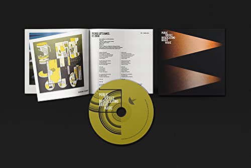 CD case, tracklist, and yellow disc for Public Service Broadcasting’s “Bright Magic.”