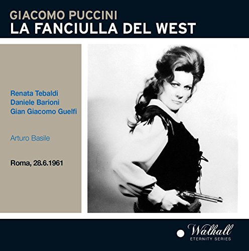 CD cover featuring Renata Tebaldi in costume with a revolver, opera details listed.