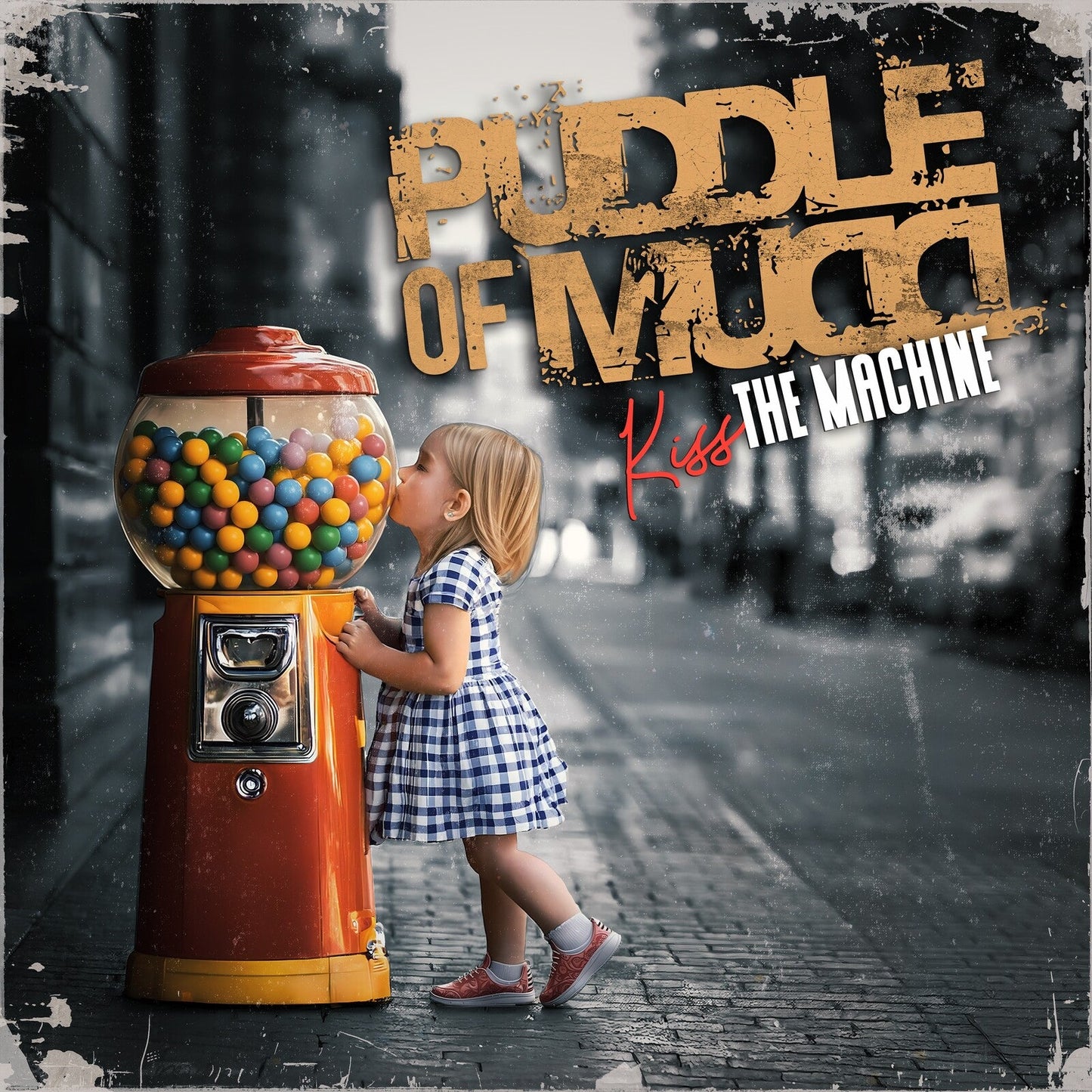“Puddle Of Mudd” album cover with a girl and gumball machine.