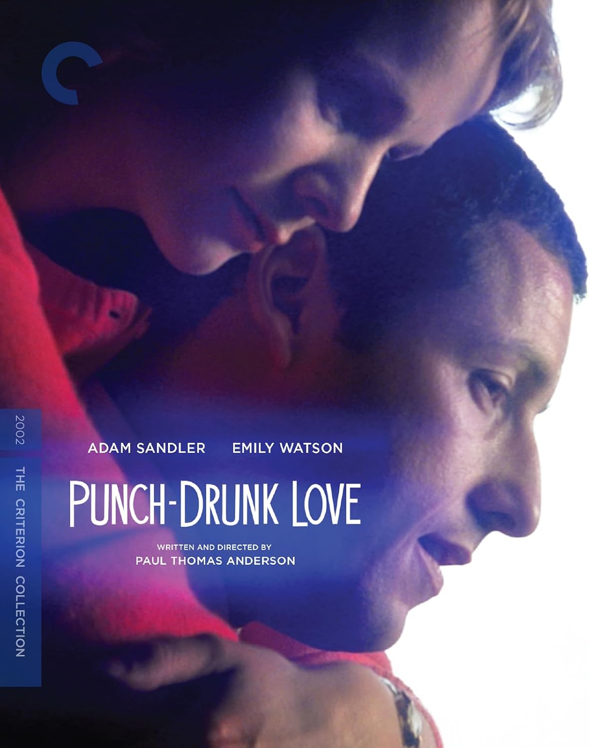 Blu-ray cover for "Punch-Drunk Love" featuring Adam Sandler and Emily Watson.