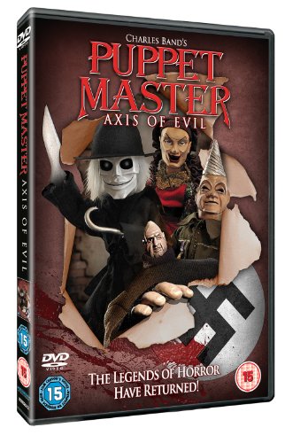 "Puppet Master: Axis of Evil" DVD case featuring puppets and Nazi imagery on the cover.