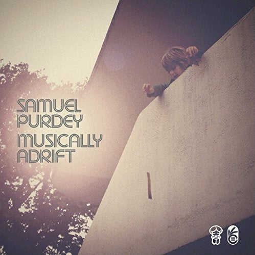 CD cover for Samuel Purdey’s “Musically Adrift” featuring a child peeking around a corner.