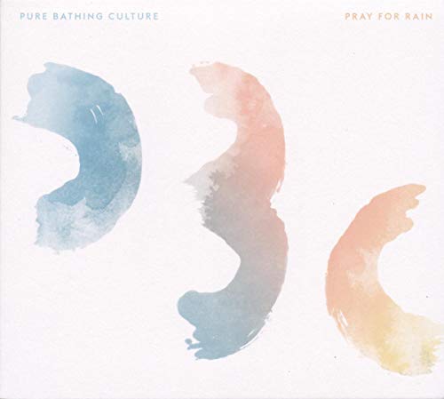 Vinyl album cover with abstract watercolor brushstrokes in blue, orange, and pink.