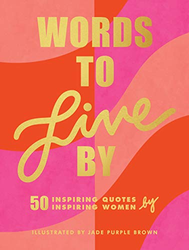 Book cover with gold foil lettering on a pink and red abstract background.