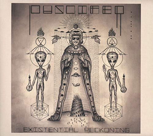 Album cover art featuring a central figure flanked by two alien-like beings.