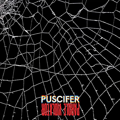 Pusciferās āParole Violatorā album cover: cracked black surface with red text.
