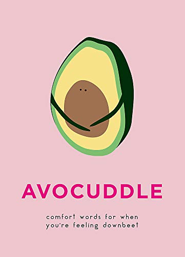 Book cover with illustrated avocado and pink background.