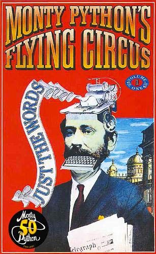 Book cover: man with typewriter for a face, “Monty Python’s Flying Circus.”